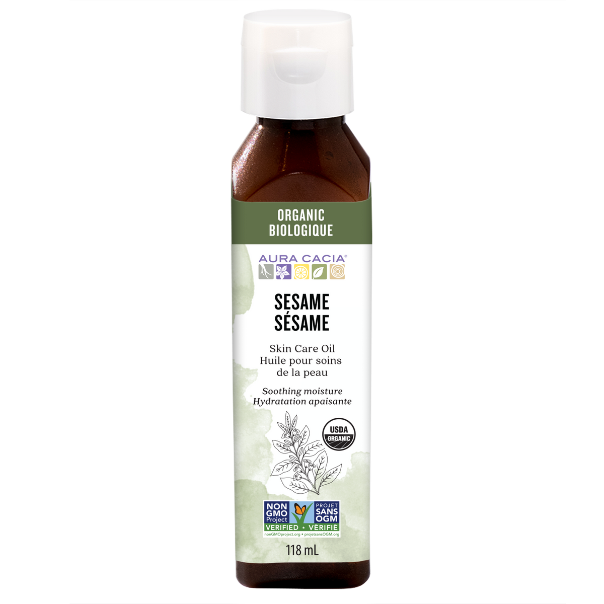 Aura Cacia Organic Sesame Oil Certified Organic 118ml