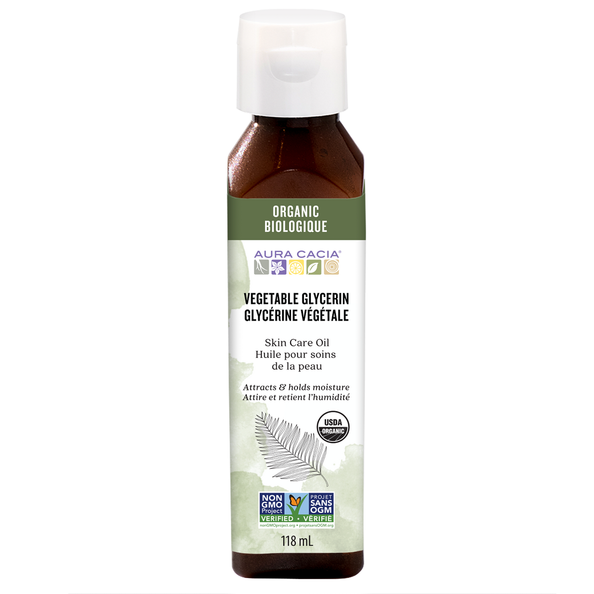 Aura Cacia Organic Vegetable Glycerin Certified Organic 118ml