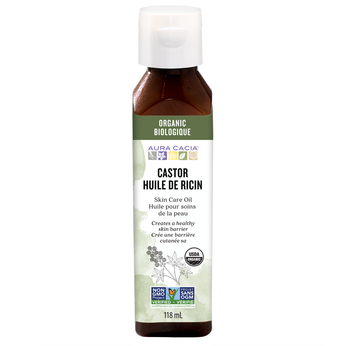 Aura Cacia Organic Castor Oil Certified Organic 118ml