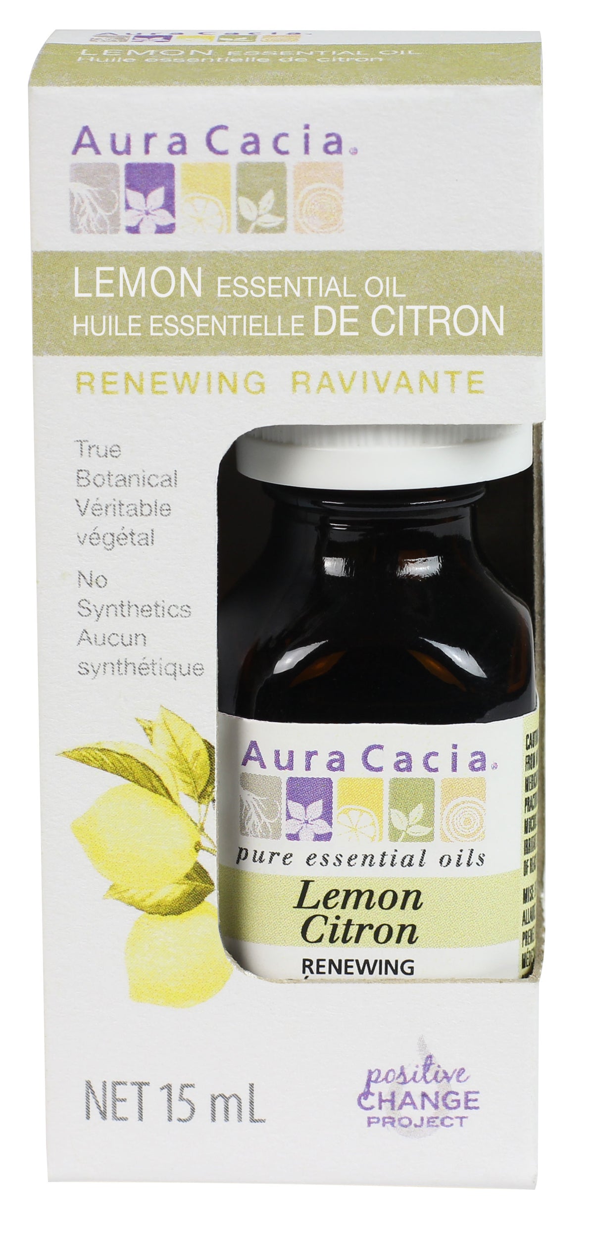 Aura Cacia Lemon Essential Oil Boxed 15ml
