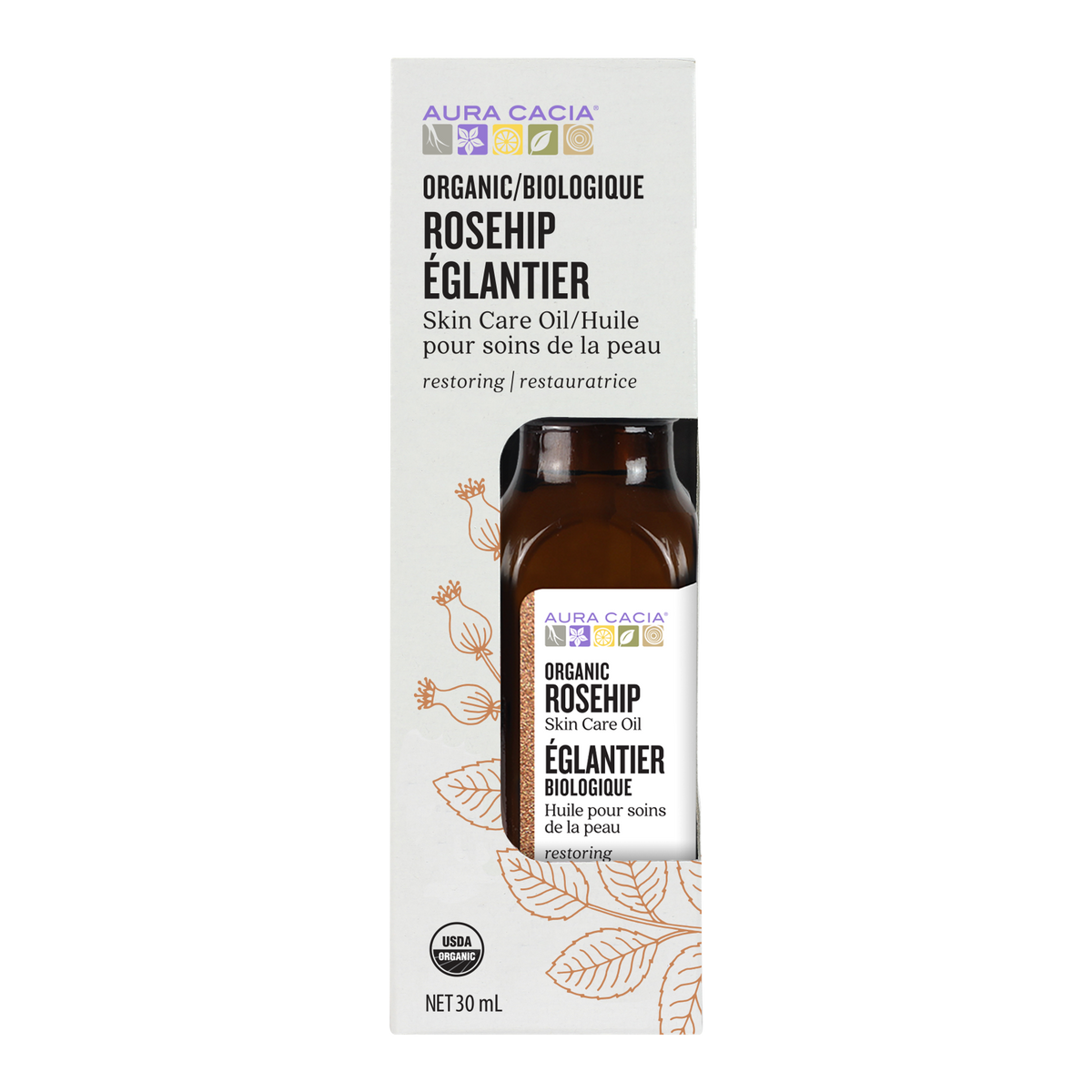 Aura Cacia Organic Rosehip Oil Boxed 30ml