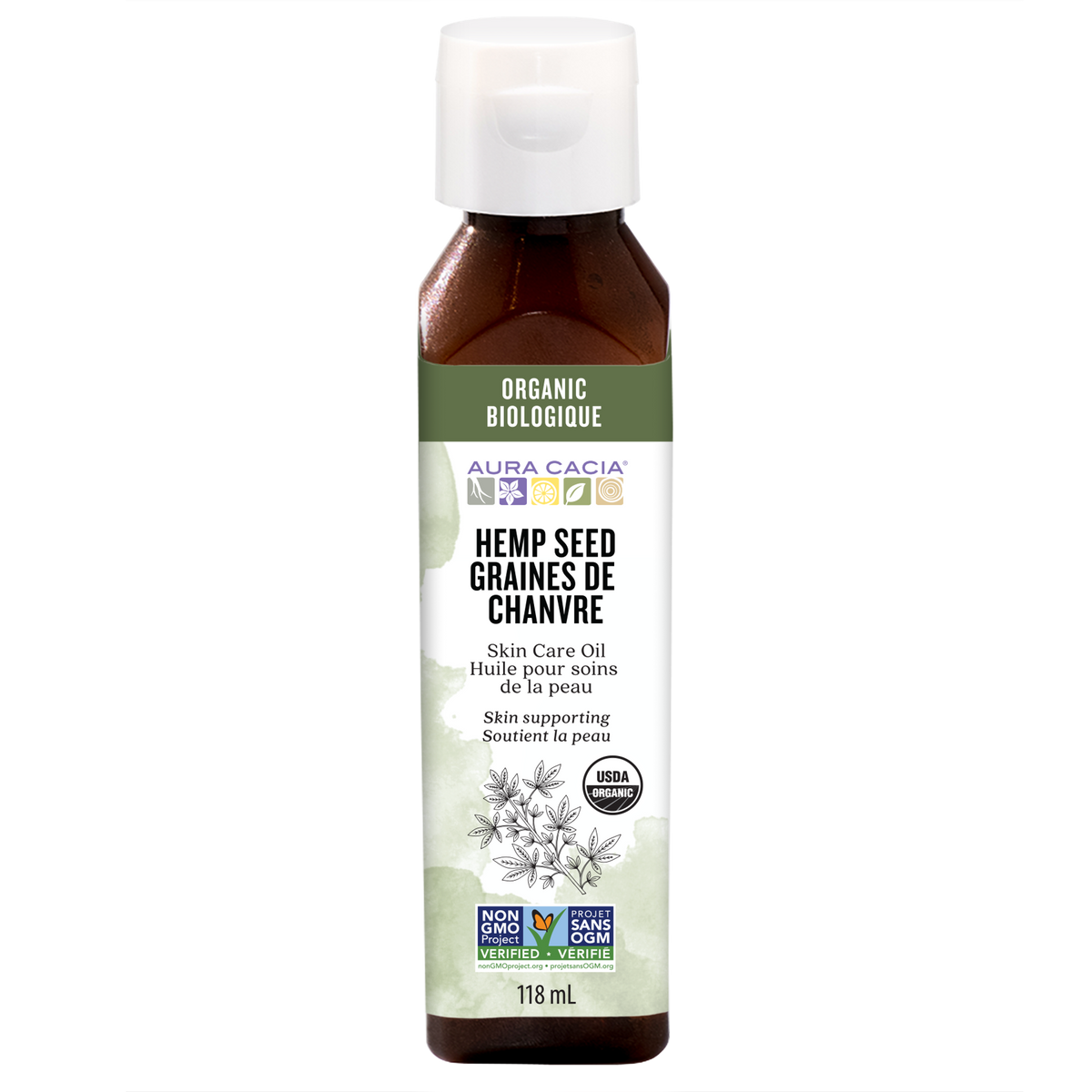 Aura Cacia Organic Hemp Seed Oil Certified Organic 118ml