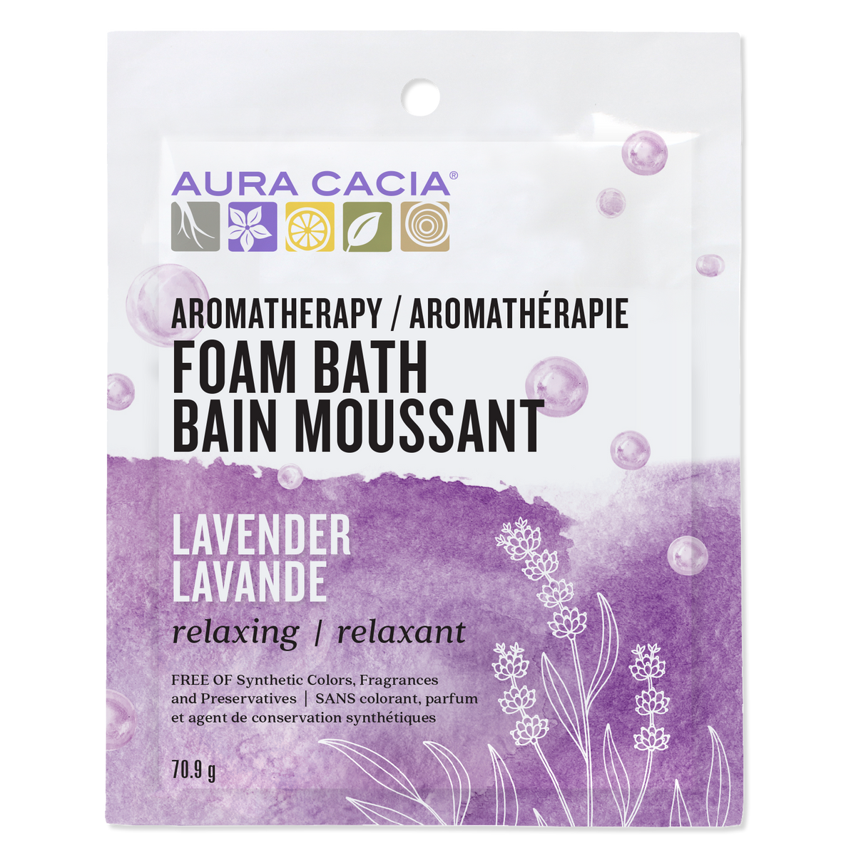 Aura Cacia Aromatherapy Foam Bath, 6-Pack Lavender 6 x 71g