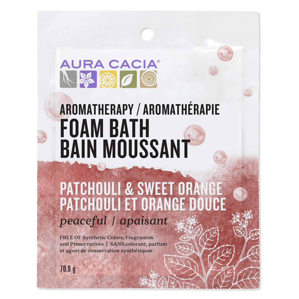 Aura Cacia Aromatherapy Foam Bath, 6-Pack Patchouli & Sweet Orange 6 x 71g