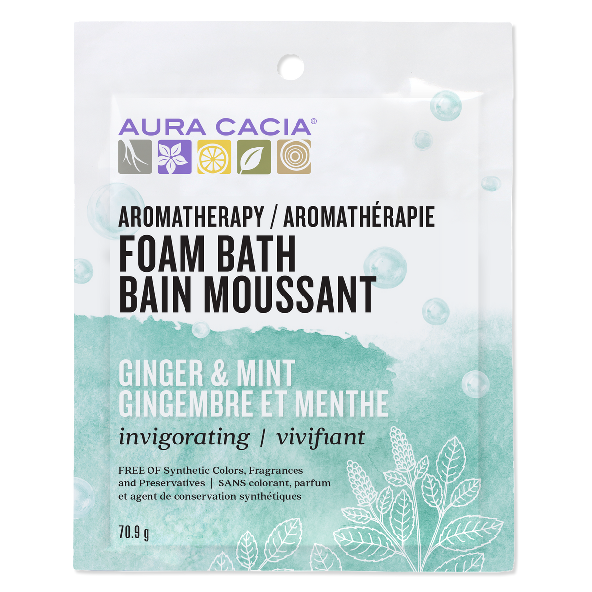 Aura Cacia Aromatherapy Foam Bath, 6-Pack Ginger Mint 6 x 71g