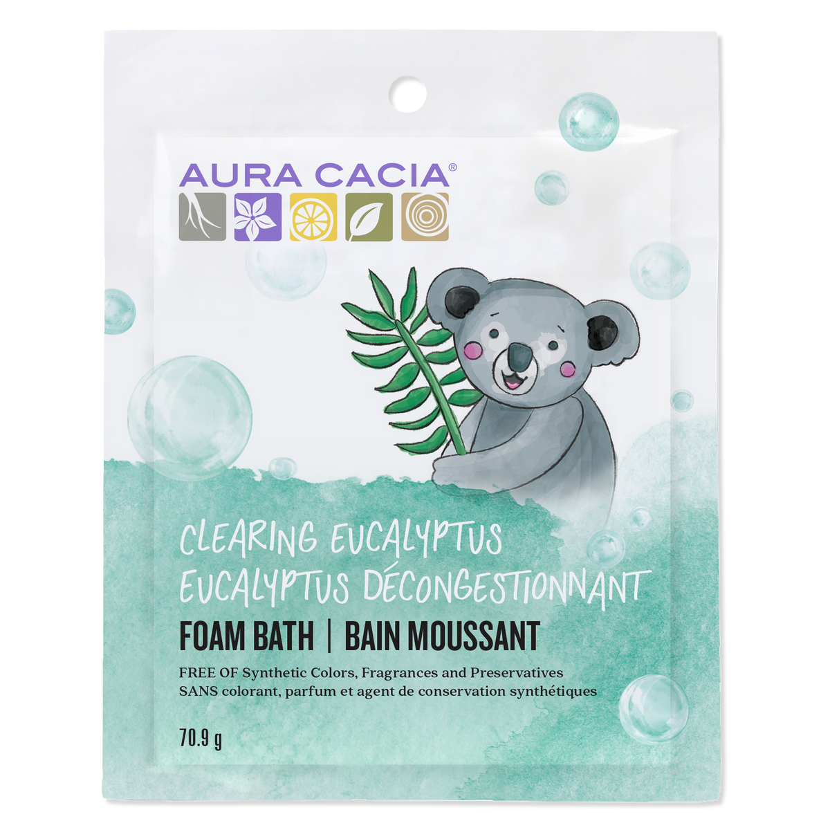 Aura Cacia Kids Aromatherapy Foam Bath, 6-Pack Clearing Eucalyptus 6 x 71g