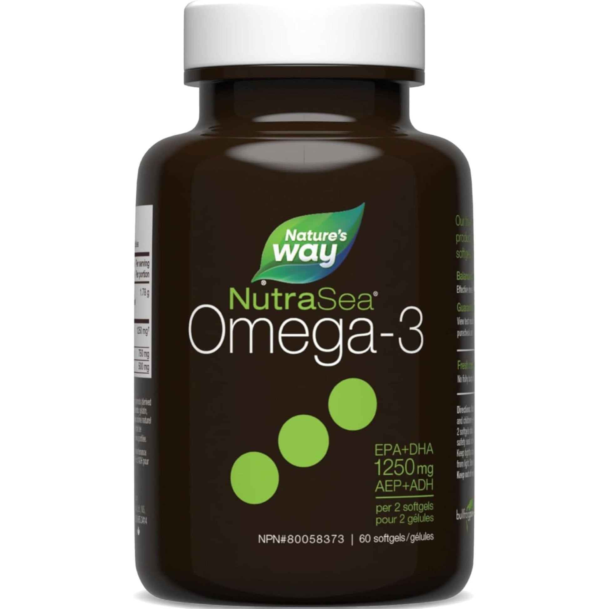 Fresh Mint, 60 Softgels | Nature's Way NutraSea Omega-3 EPA+DHA 1250 mg