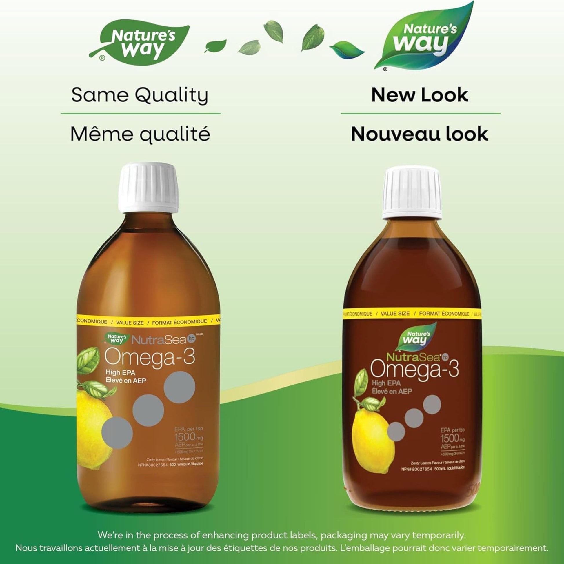 Zesty Lemon, 500mL | Nature's Way NutraSea Omega-3 High EPA 1500 mg