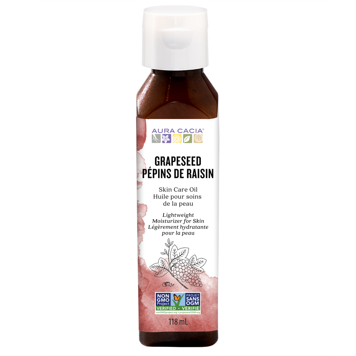 Aura Cacia Grapeseed Skin Care Oil Pure 118ml