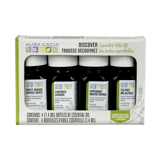 Aura Cacia Discover Essential Oils Kit Discover Kit 4 x 7.4ml