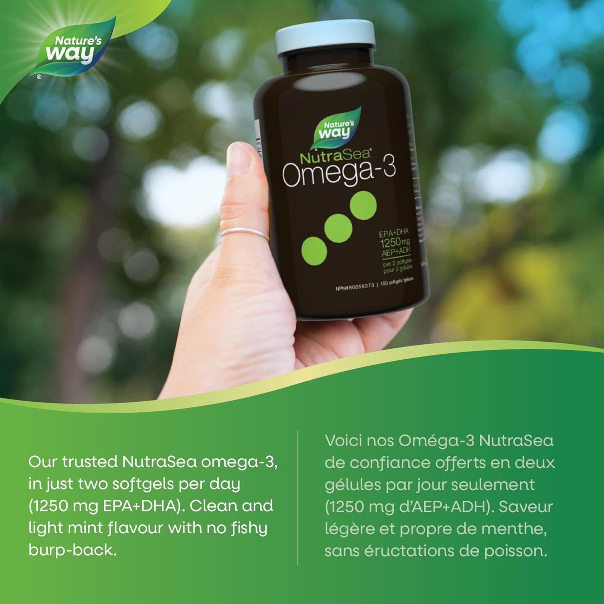 Fresh Mint, 150 Softgels | Nature's Way NutraSea Omega-3 EPA+DHA 1250 mg