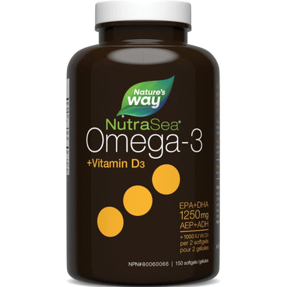 Fresh Mint, 150 Softgels | Nature's Way NutraSea Omega-3 + Vitamin D3 1000 IU / EPA+DHA 1250 mg