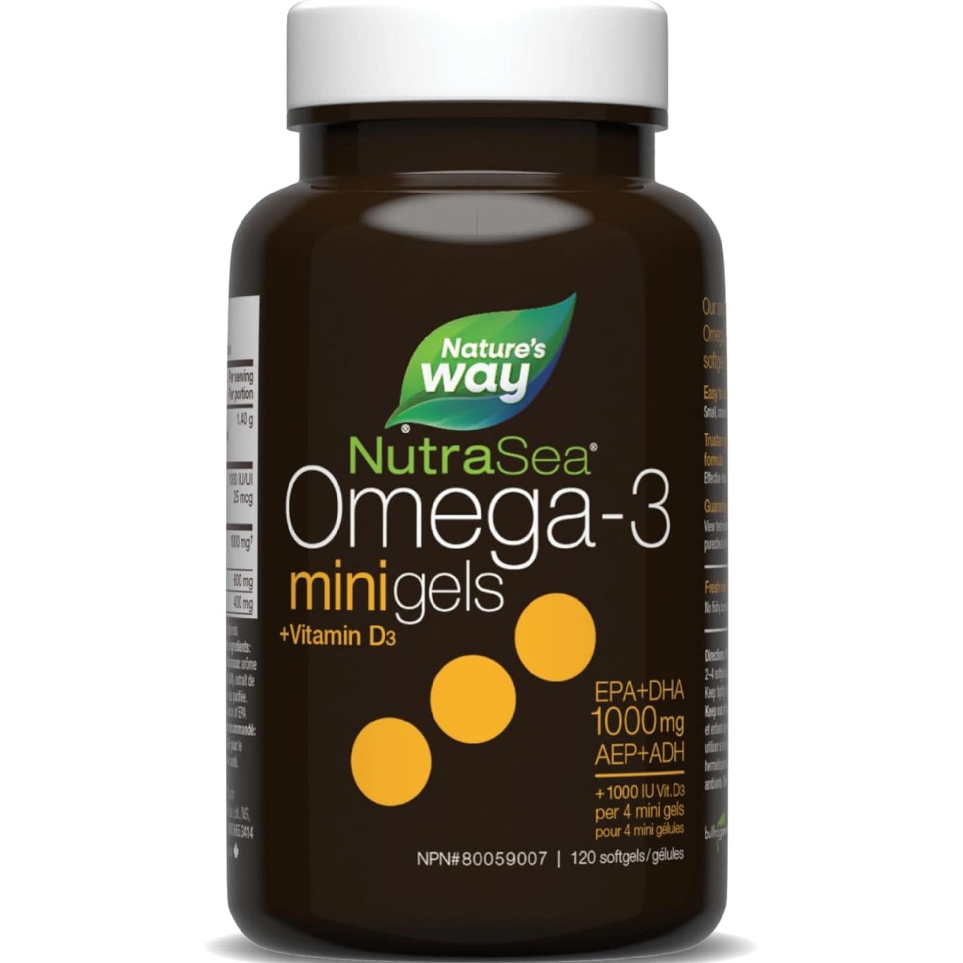 Fresh Mint, 120 Softgels | Nature's Way NutraSea Omega-3 + Vitamin D3 Minigels