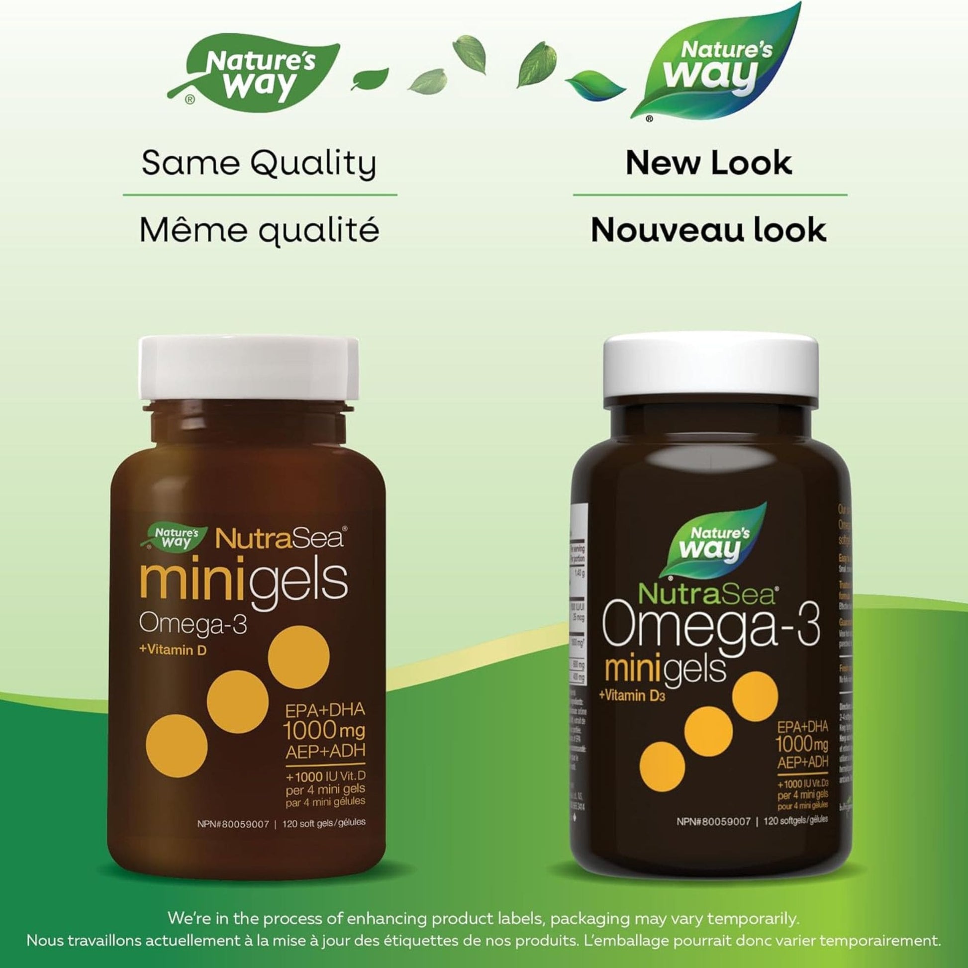 Fresh Mint, 120 Softgels | Nature's Way NutraSea Omega-3 + Vitamin D3 Minigels