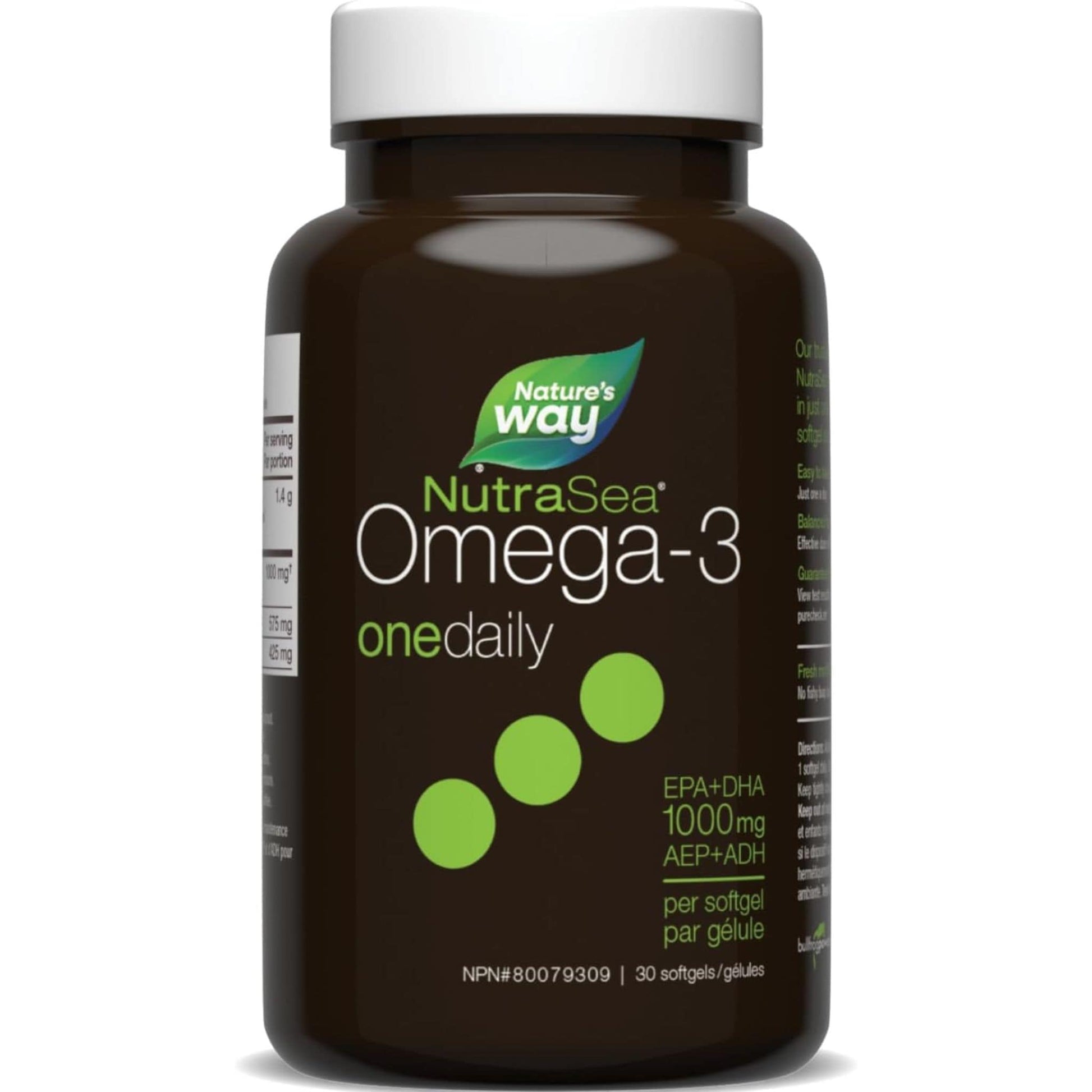Fresh Mint, 30 Softgels | Nature's Way NutraSea Omega-3 onedaily EPA+DHA 1000 mg