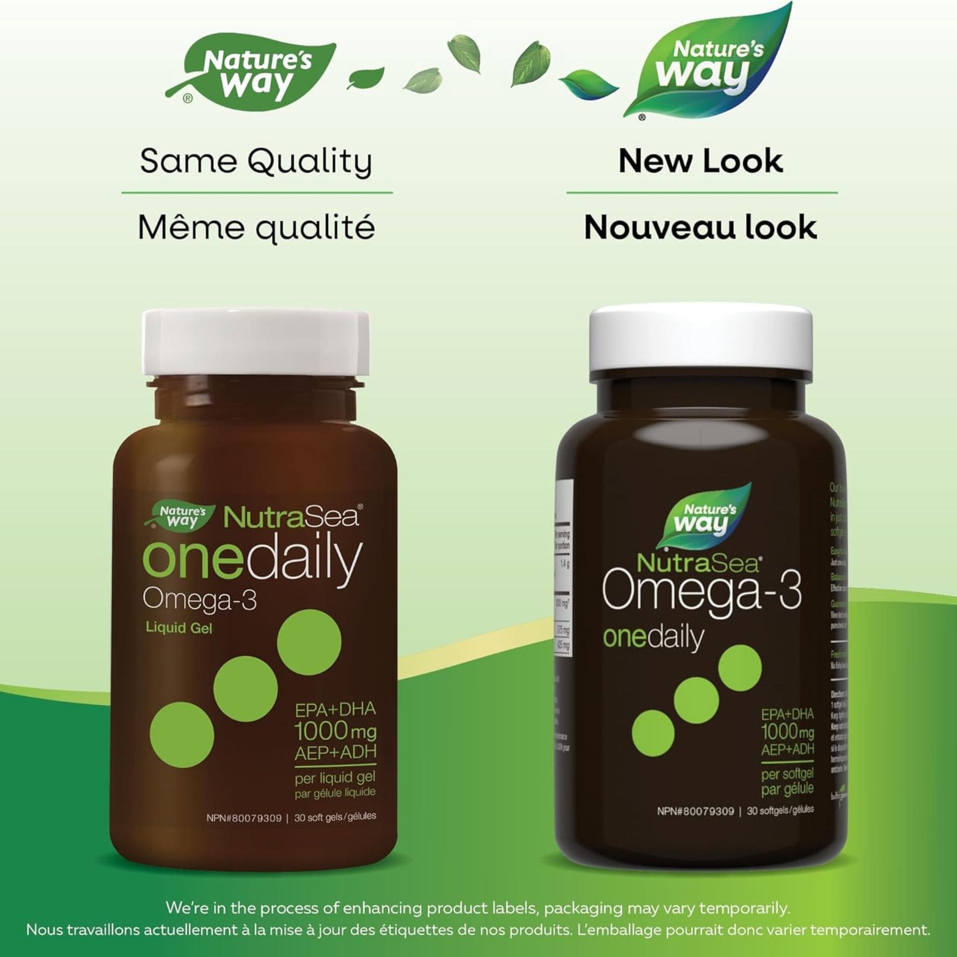 Fresh Mint, 30 Softgels | Nature's Way NutraSea Omega-3 onedaily EPA+DHA 1000 mg