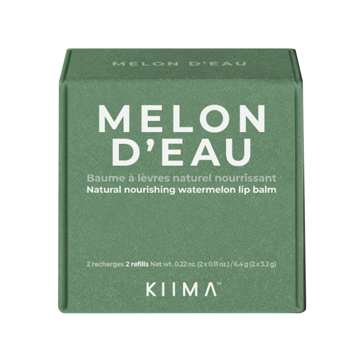 KIIMA Nourishing Lip Balm Refills, Vegan, 4 Flavours, 2 x 3.2g - Watermelon
