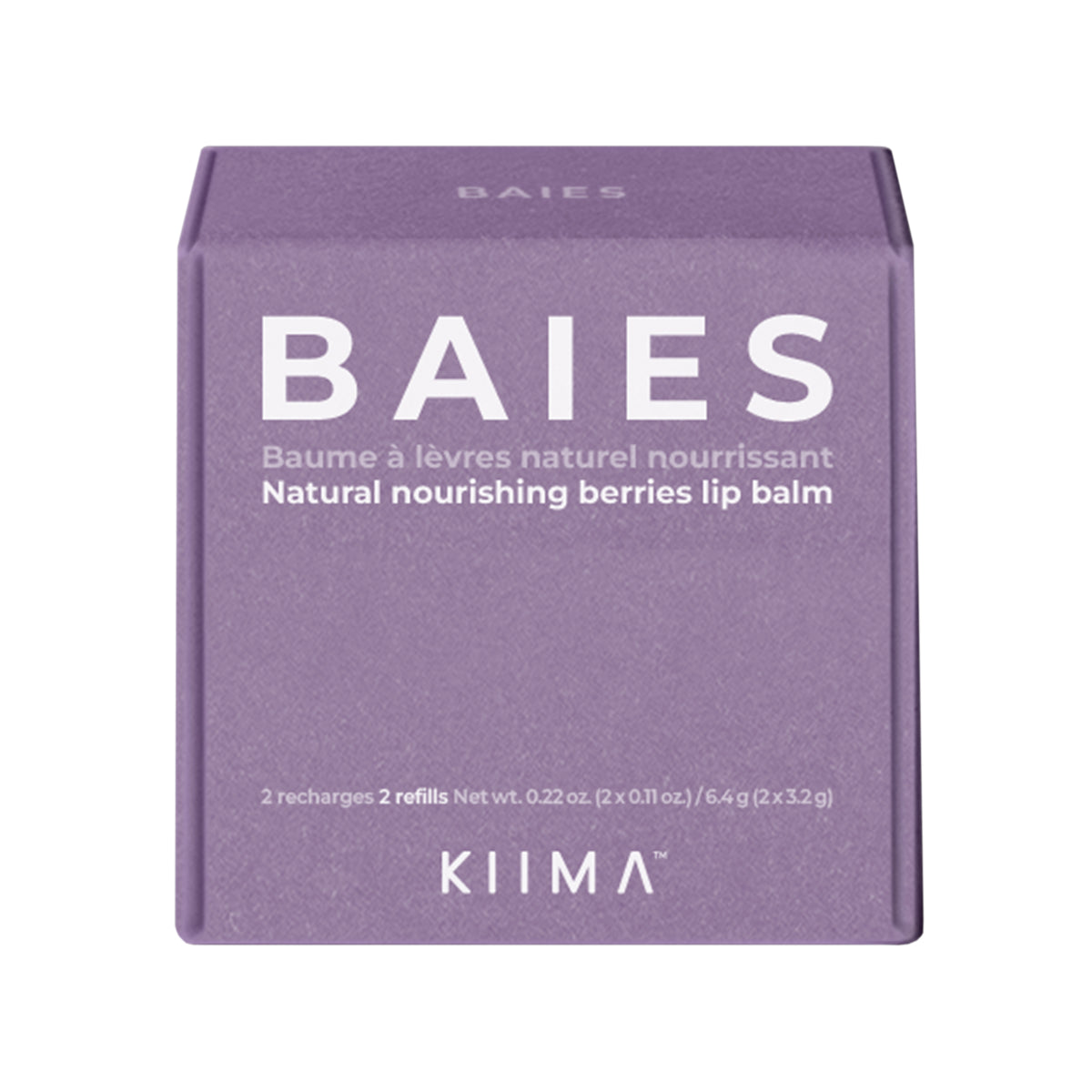 KIIMA Nourishing Lip Balm Refills, Vegan, 4 Flavours, 2 x 3.2g - Berries