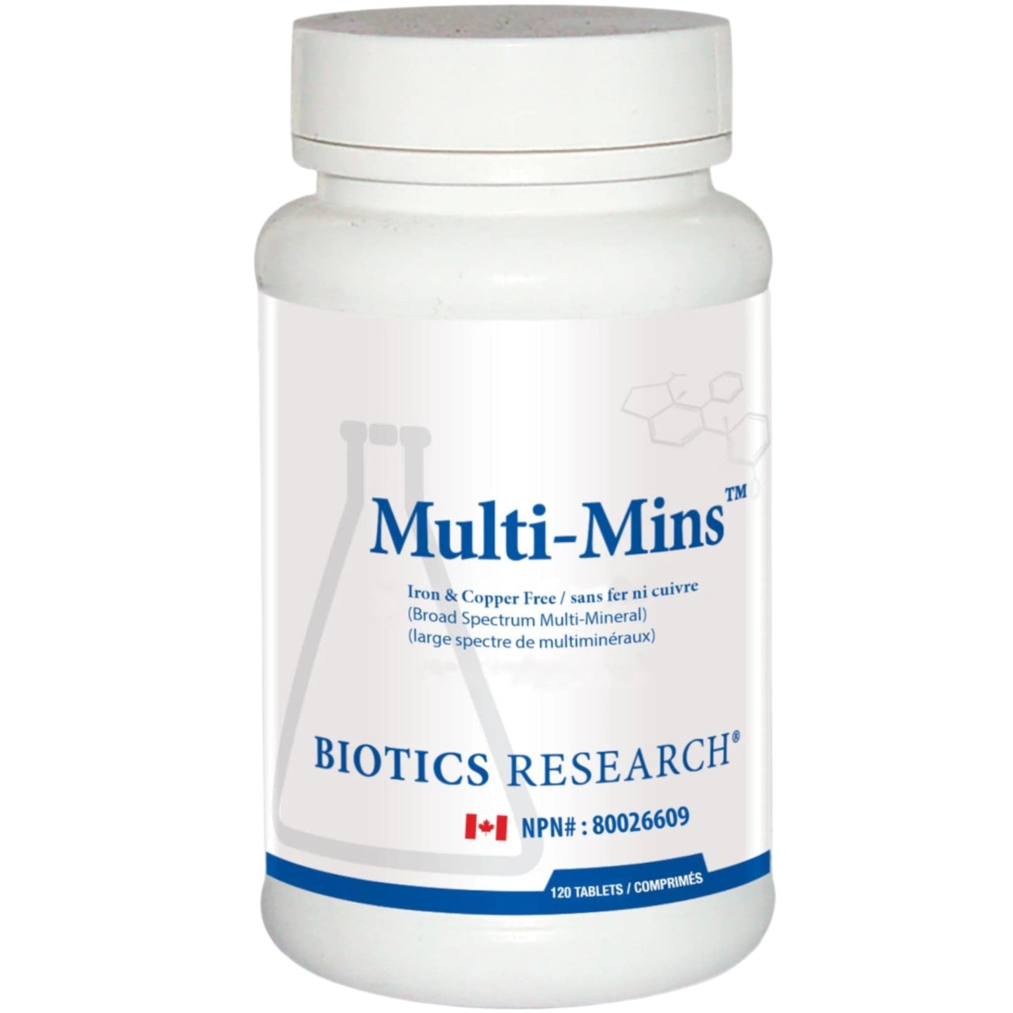120 Tablets | Biotics Research Multi-Mins Iron and Copper Free