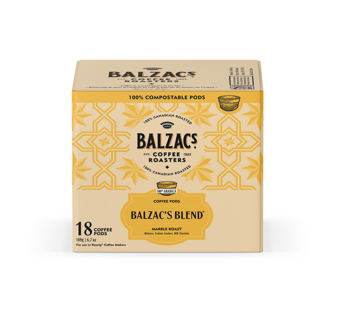 Balzac's Blend Coffee - Case of 6 x 18 Pods