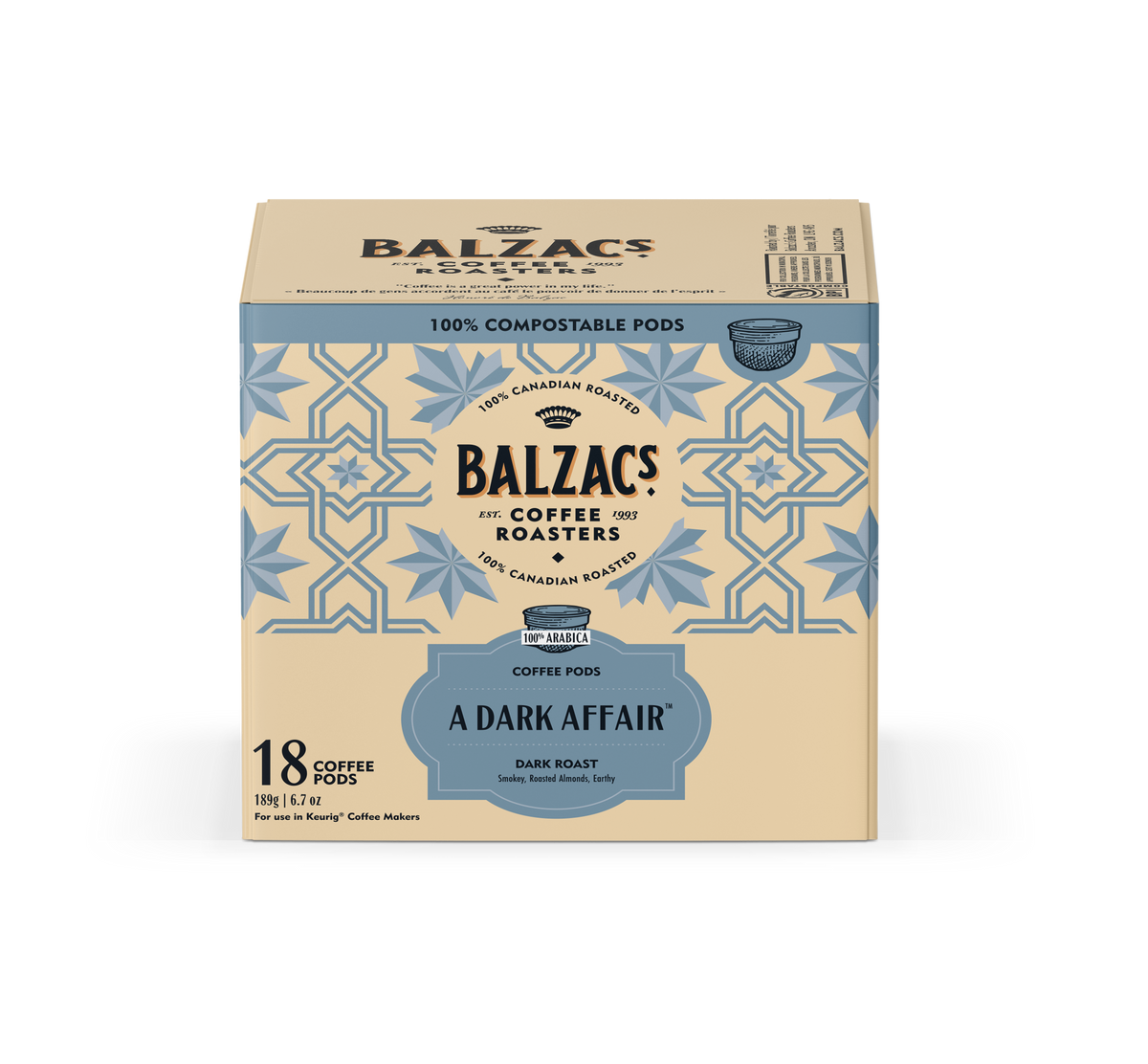 Balzac's A Dark Affair Coffee - Case of 6 x 18 Pods