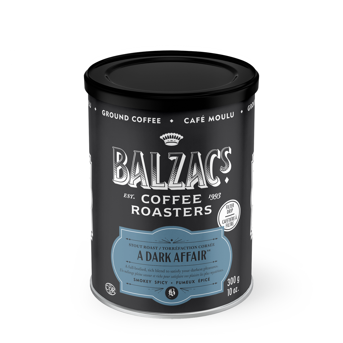 Balzac's A Dark Affair Coffee - 300g Ground Tin