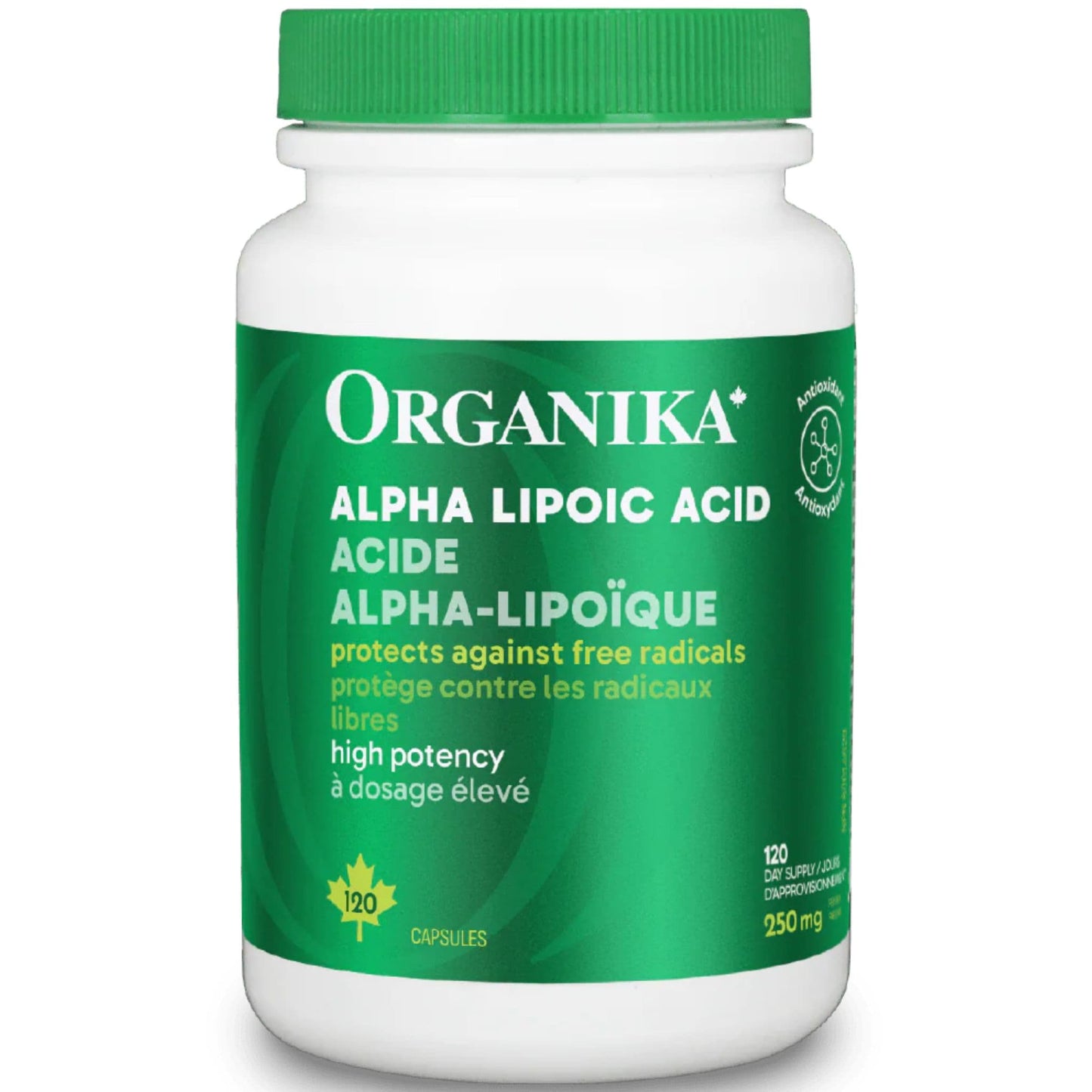 120 Capsules | Organika Alpha Lipoic Acid 250 mg