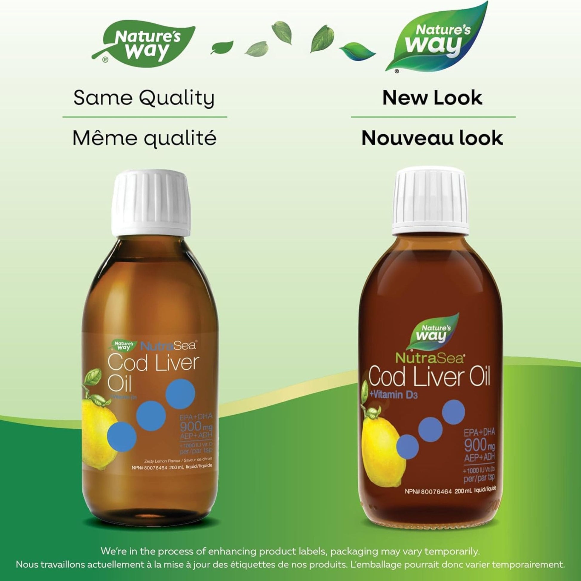 Zesty Lemon Flavour, 200 mL | Nature's Way NutraSea Cod Liver Oil + Vitamin D3