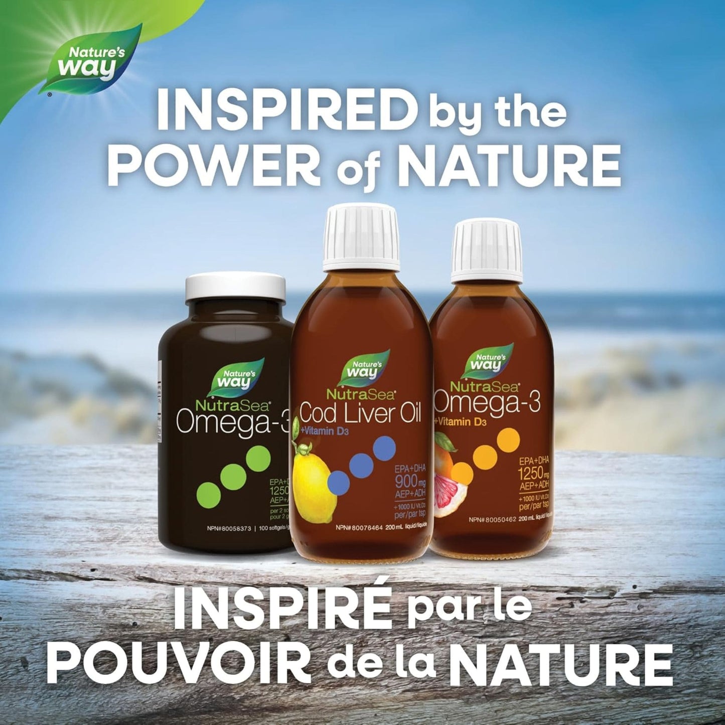 Zesty Lemon Flavour, 200 mL | Nature's Way NutraSea Cod Liver Oil + Vitamin D3