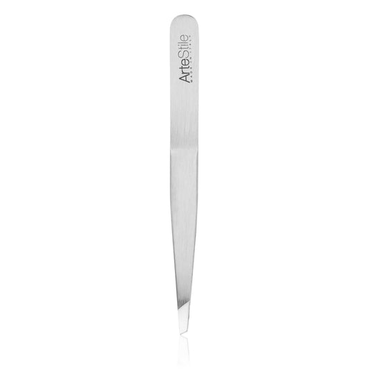 ArteStile Slant Tip Tweezers Classic (Brushed Stainless Steel)