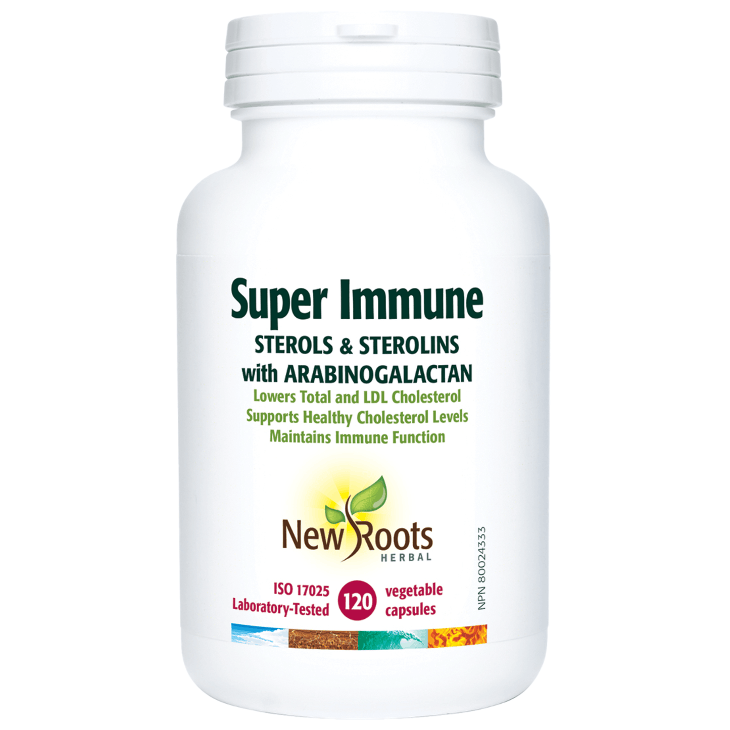 120 Vegetable Capsules | New Roots Super Immune Sterols & Sterolins with Arabinogalactan