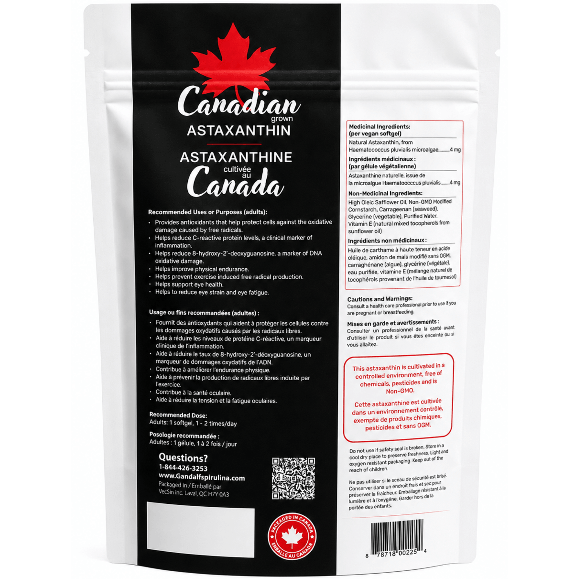 60 Softgels | Gandalf Canadian Grown Astaxanthin