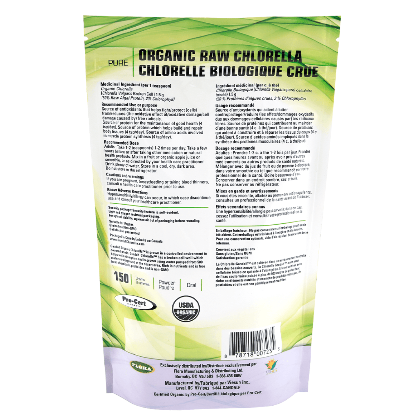 150g | Gandalf Organic Raw Chlorella Powder