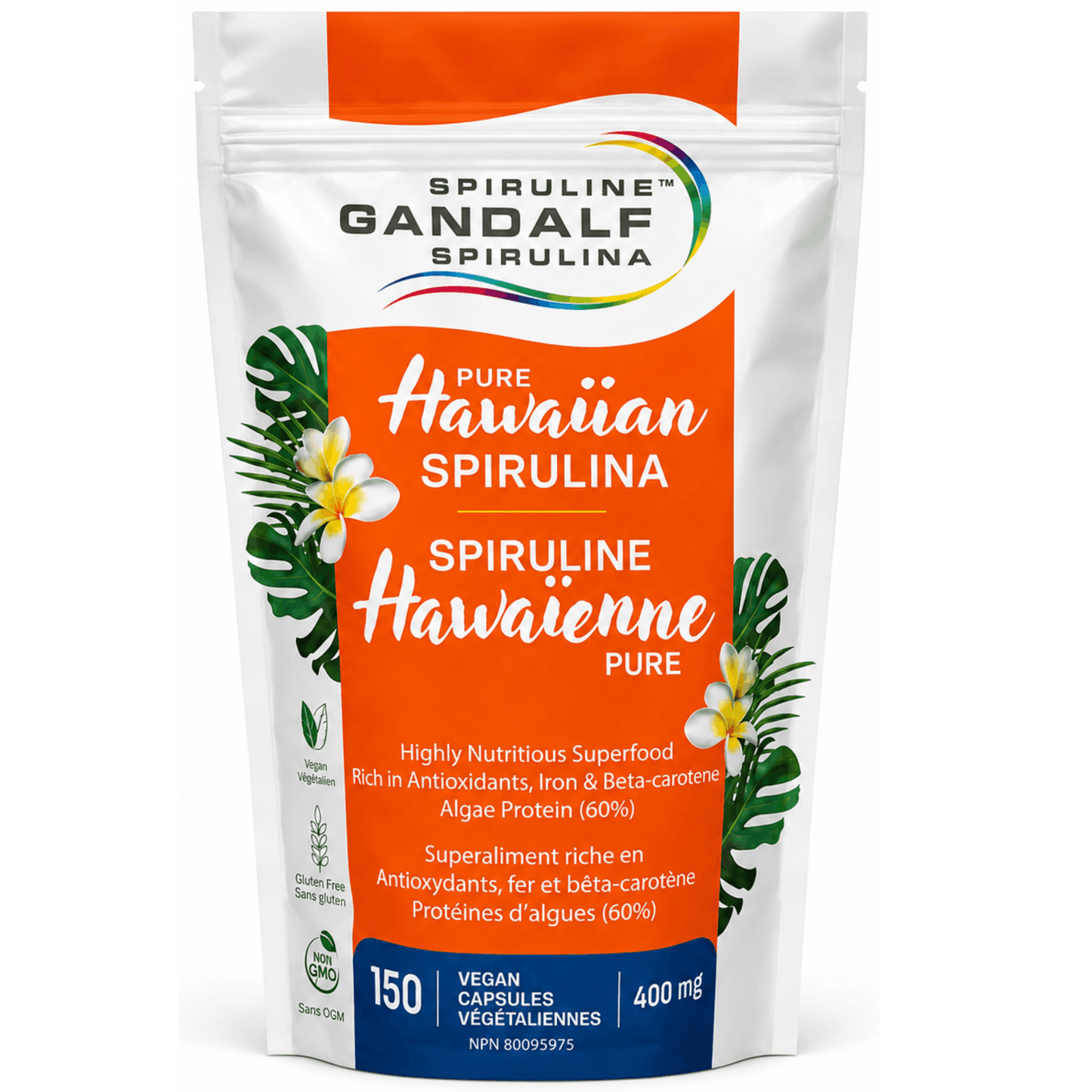 150 Vegetable Capsules | Gandalf Pure Hawaiian Spirulina