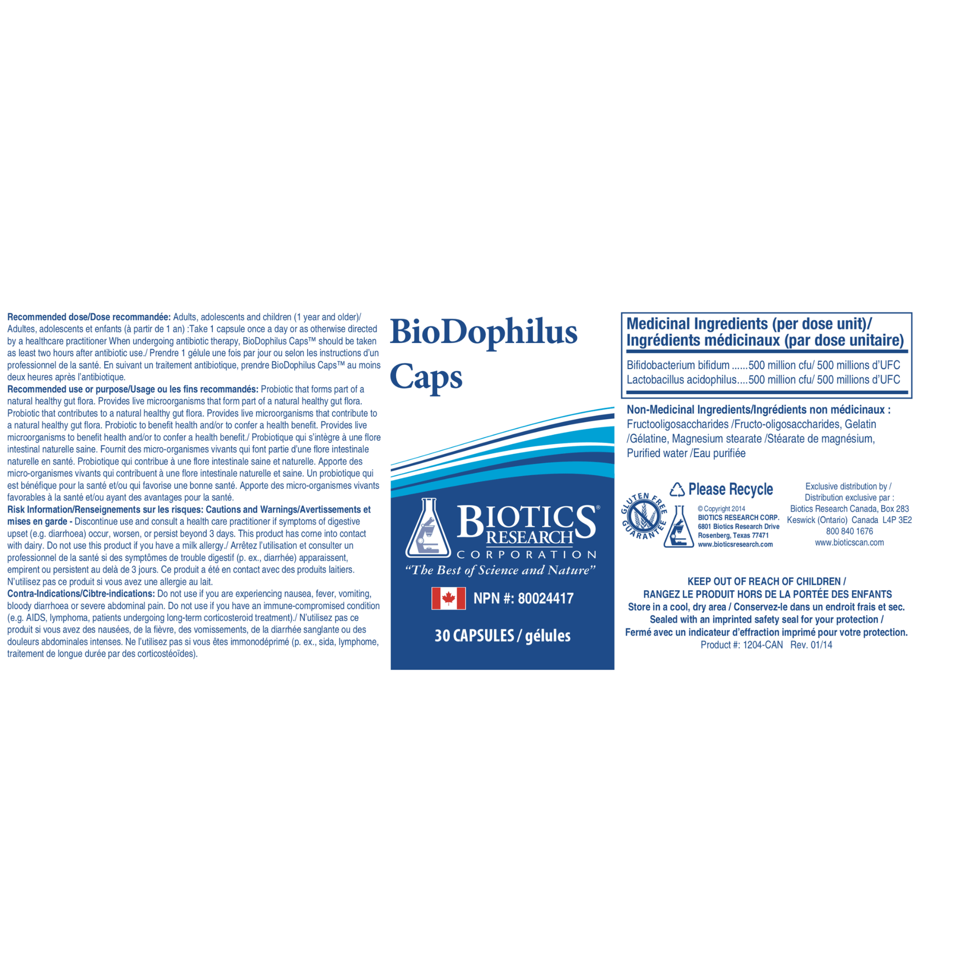 30 Capsules | Biotics Research BioDophilus Caps