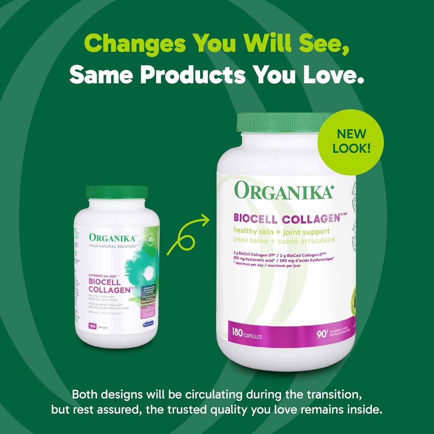 180 Capsules | Organika Biocell Collagen