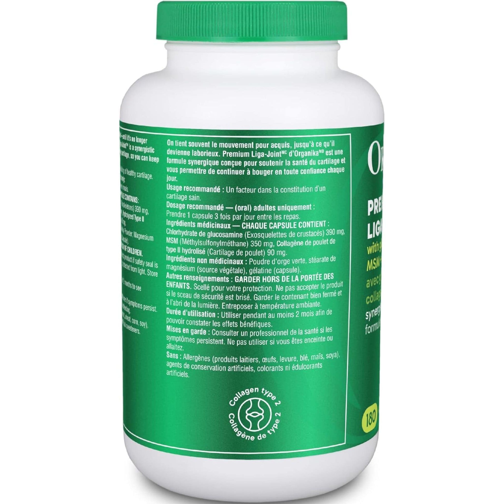 180 Capsules | Organika Premium Liga-Joint 1170 mg