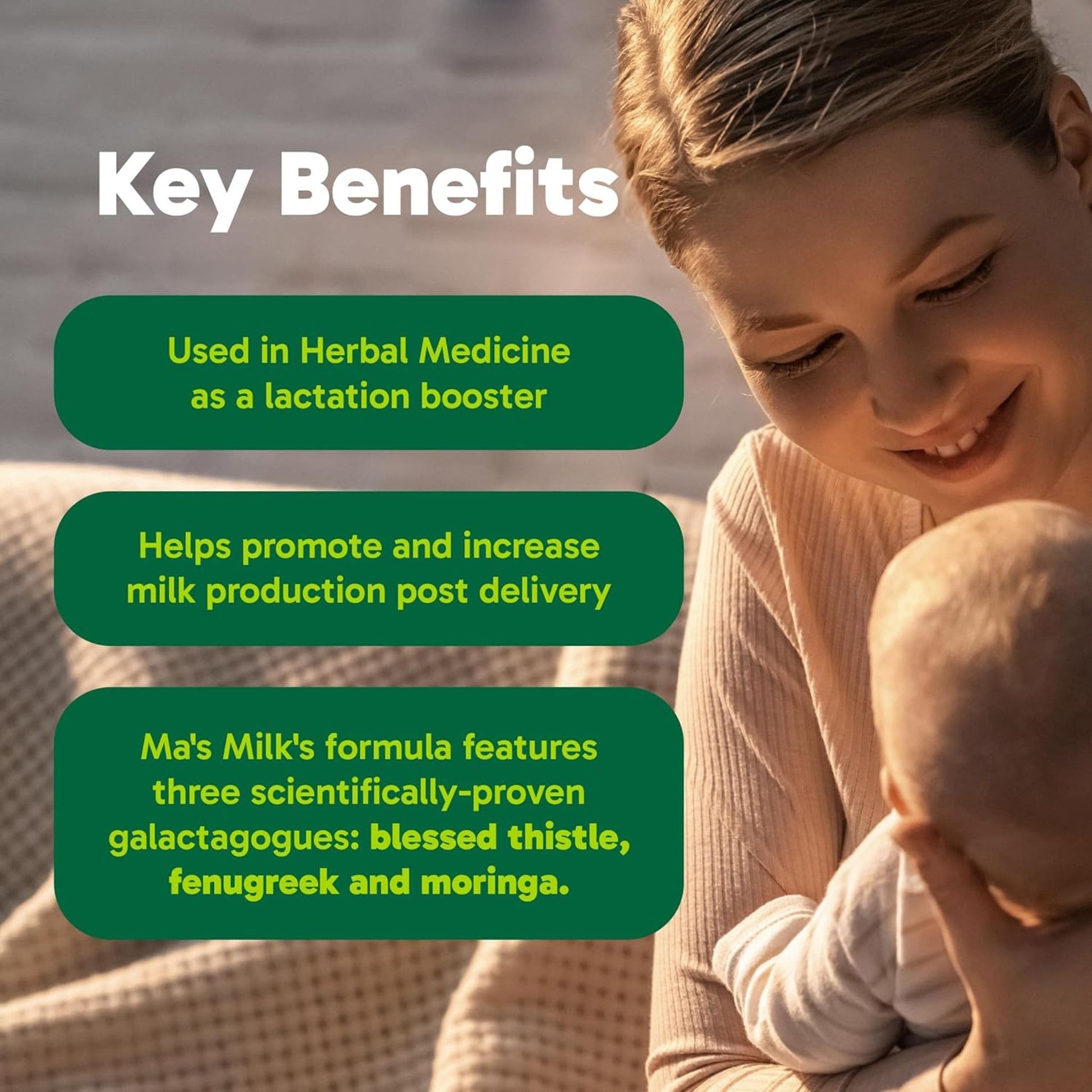 120 Capsules | Organika Ma's Milk 3 in 1 Formula with Fenugreek, Blessed Thistle + Moringa 2000 mg