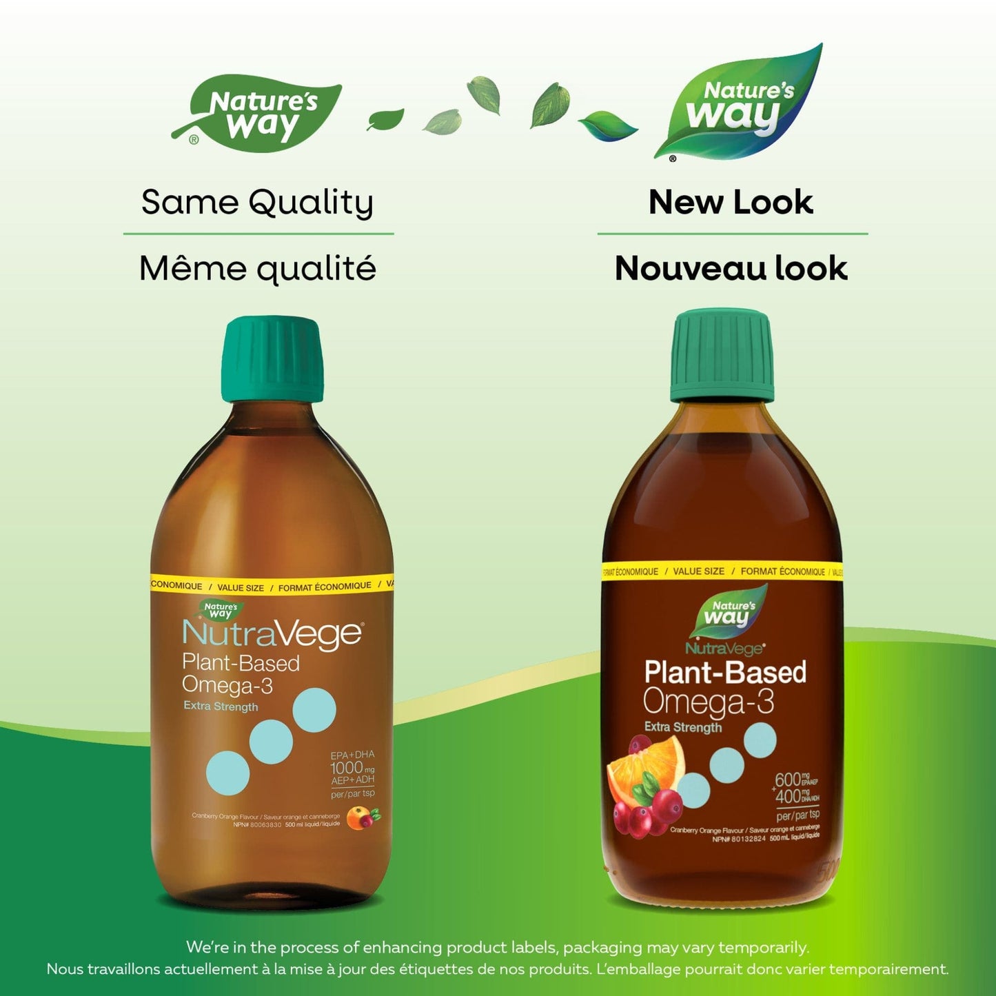 Cranberry Orange Flavour, 500 mL | Nature's Way NutraVege Plant-Based Omega-3 Extra Strength