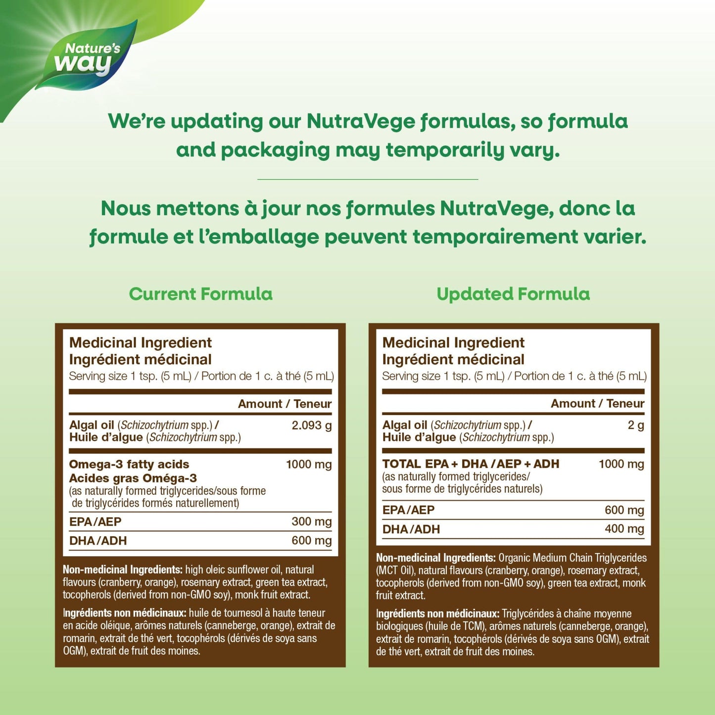 Cranberry Orange Flavour, 500 mL | Nature's Way NutraVege Plant-Based Omega-3 Extra Strength