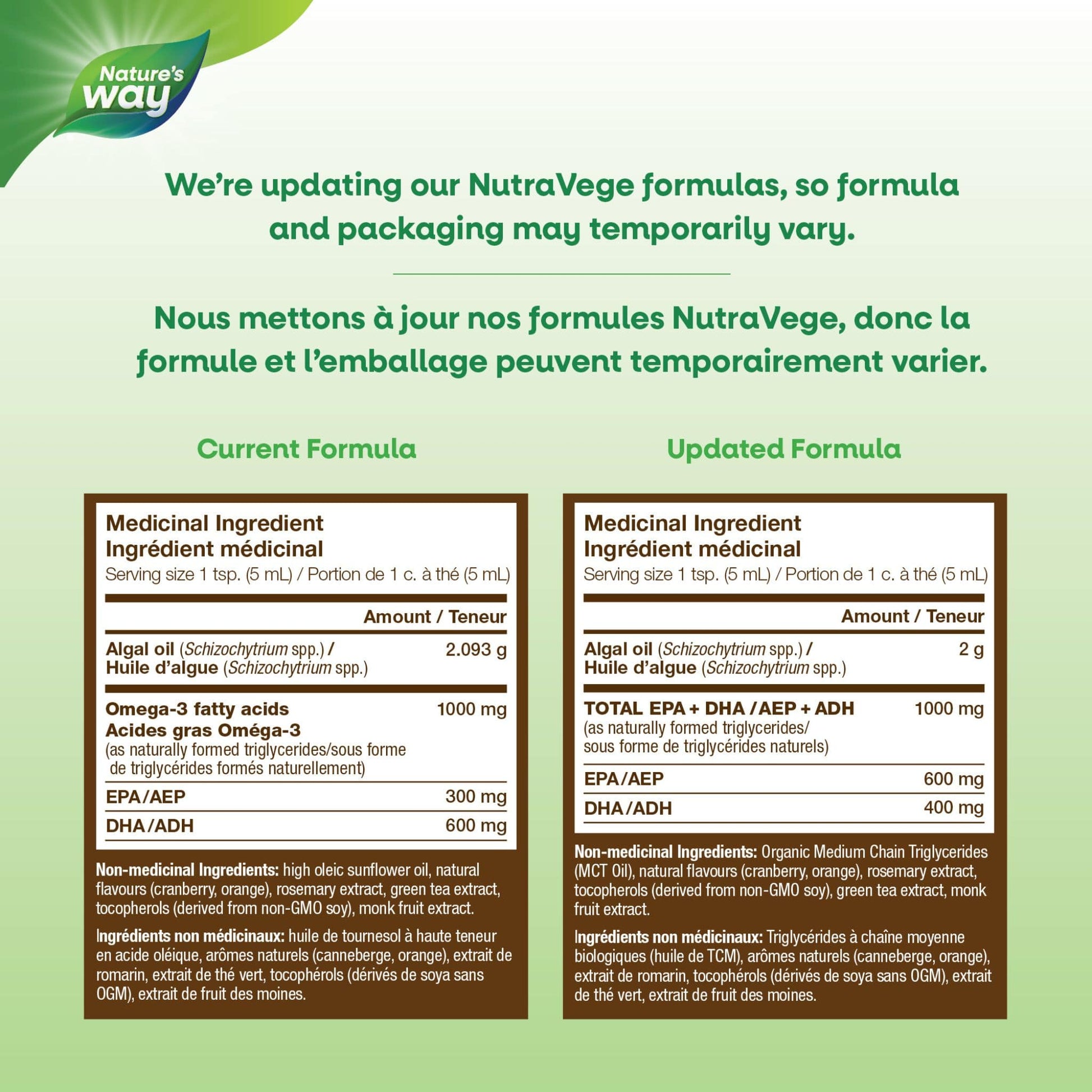 Cranberry Orange Flavour, 500 mL | Nature's Way NutraVege Plant-Based Omega-3 Extra Strength