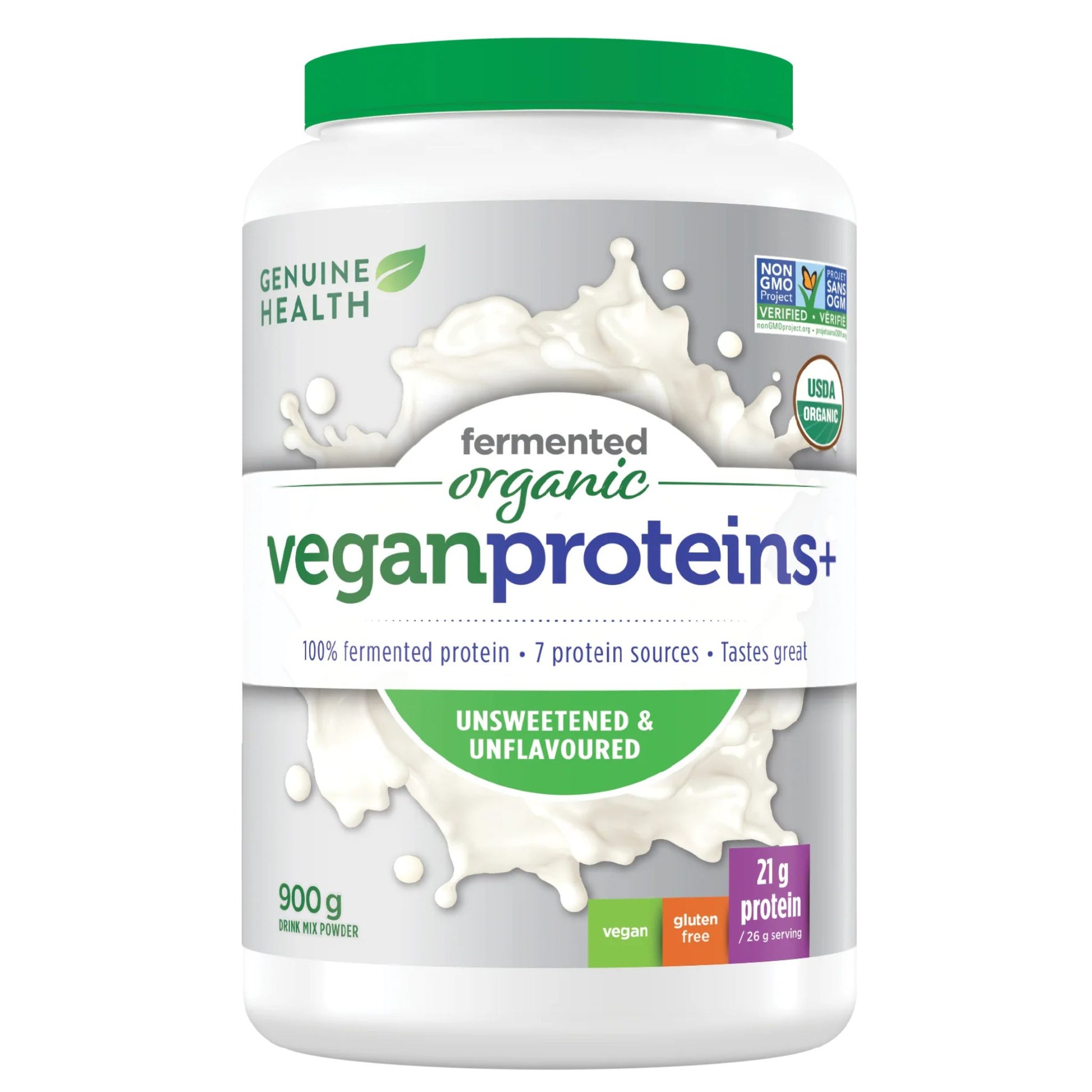 Unsweetened & Unfalvoured 900g | Genuine Health Organic Fermented Vegan proteins // unflavoured