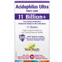 New Roots Acidophilus Ultra, Daily Care, 11 Billion Live Active Cells, 11 Strains, Guaranteed Potency, 30-120 Capsules
