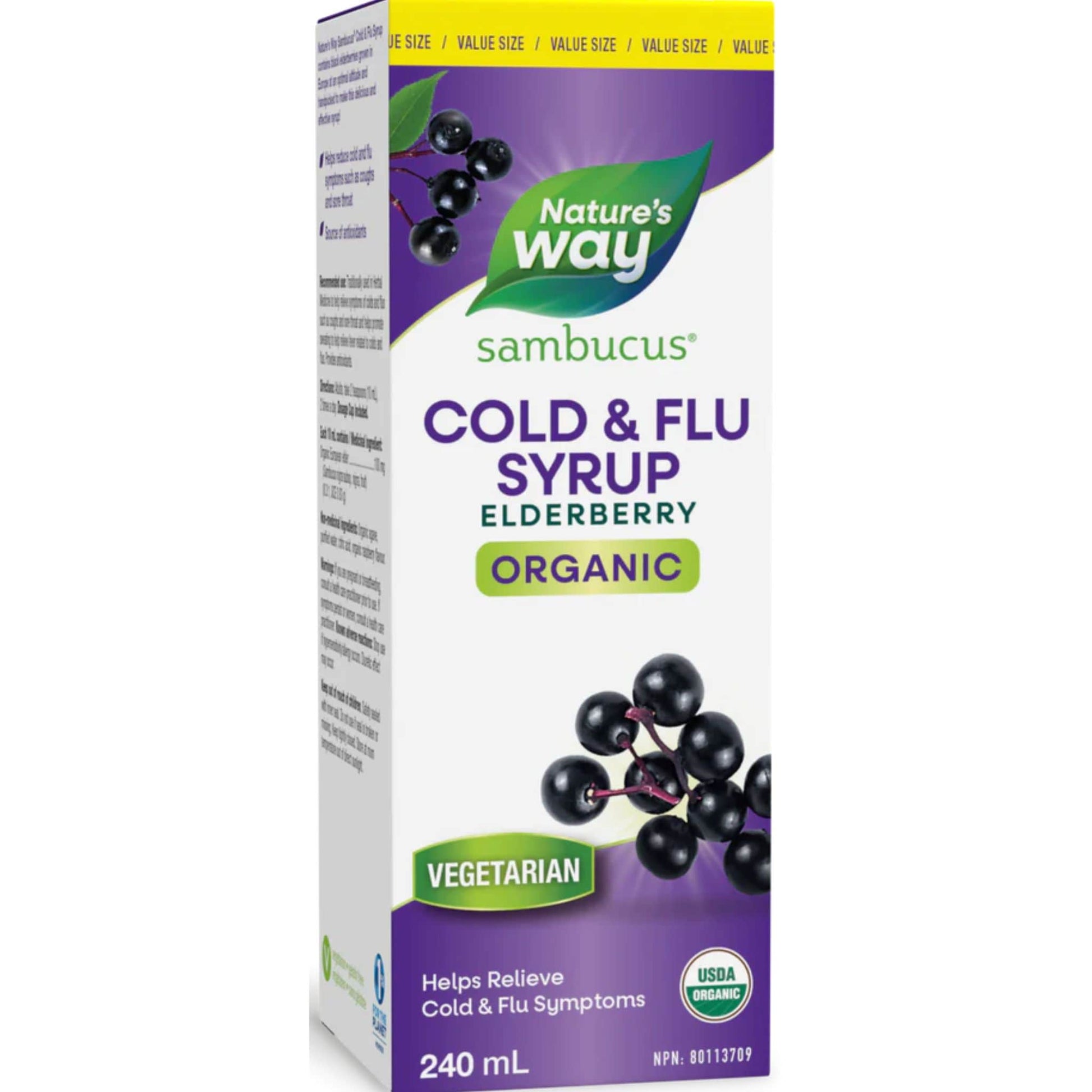 Elderberry, 240mL | Nature's Way Sambucus Cold and Flu Syrup Original