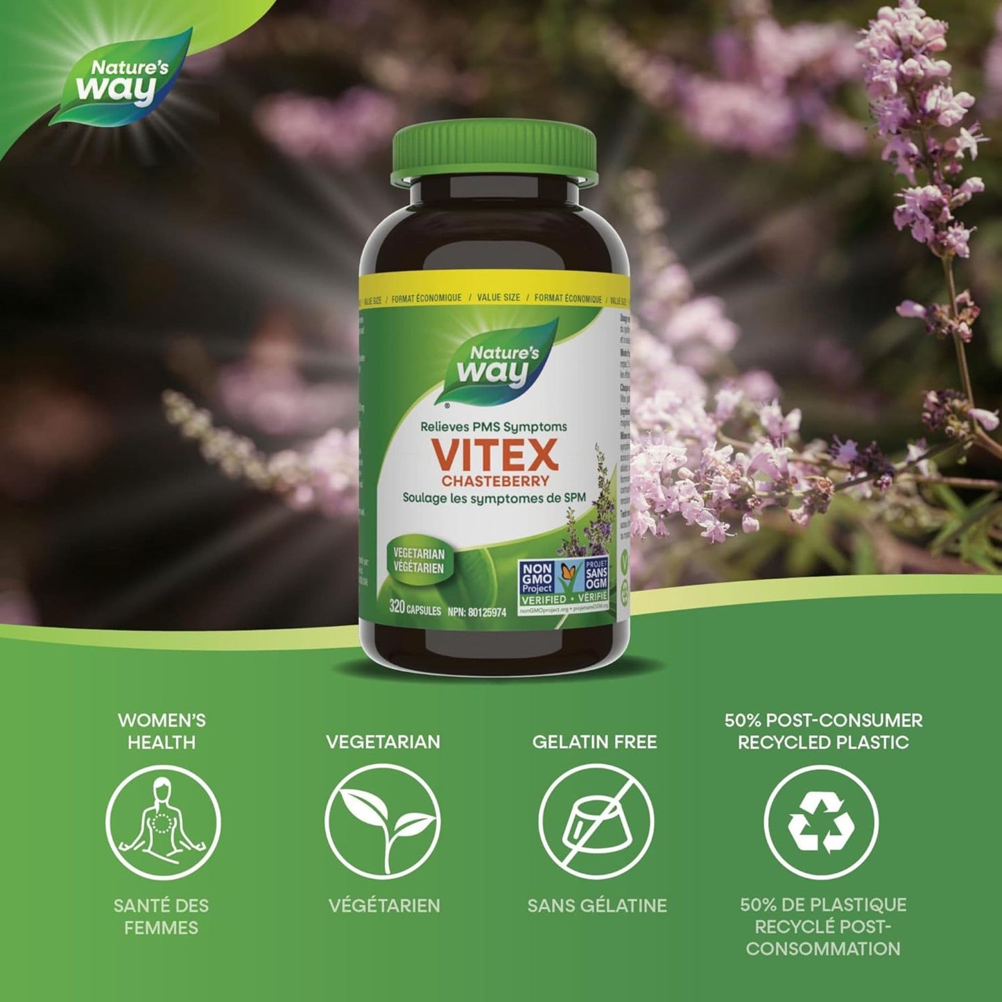 320 Capsules | Nature's Way Vitex Chasteberry
