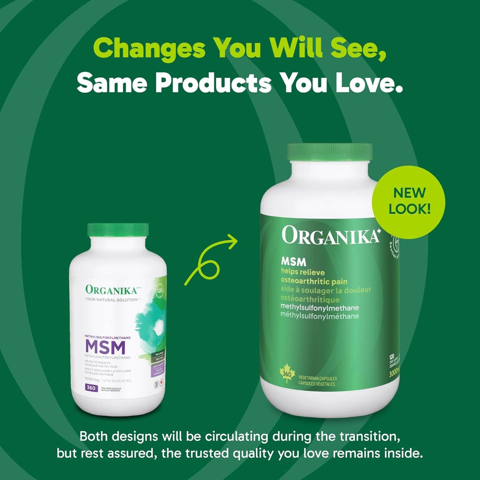 360 Vegetarian Capsules | Organika MSM (methylsulfonylmethane)