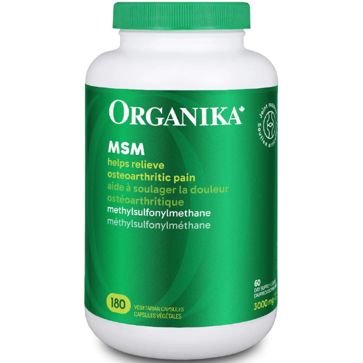 180 Vegetarian Capsules | Organika MSM (methylsulfonylmethane)