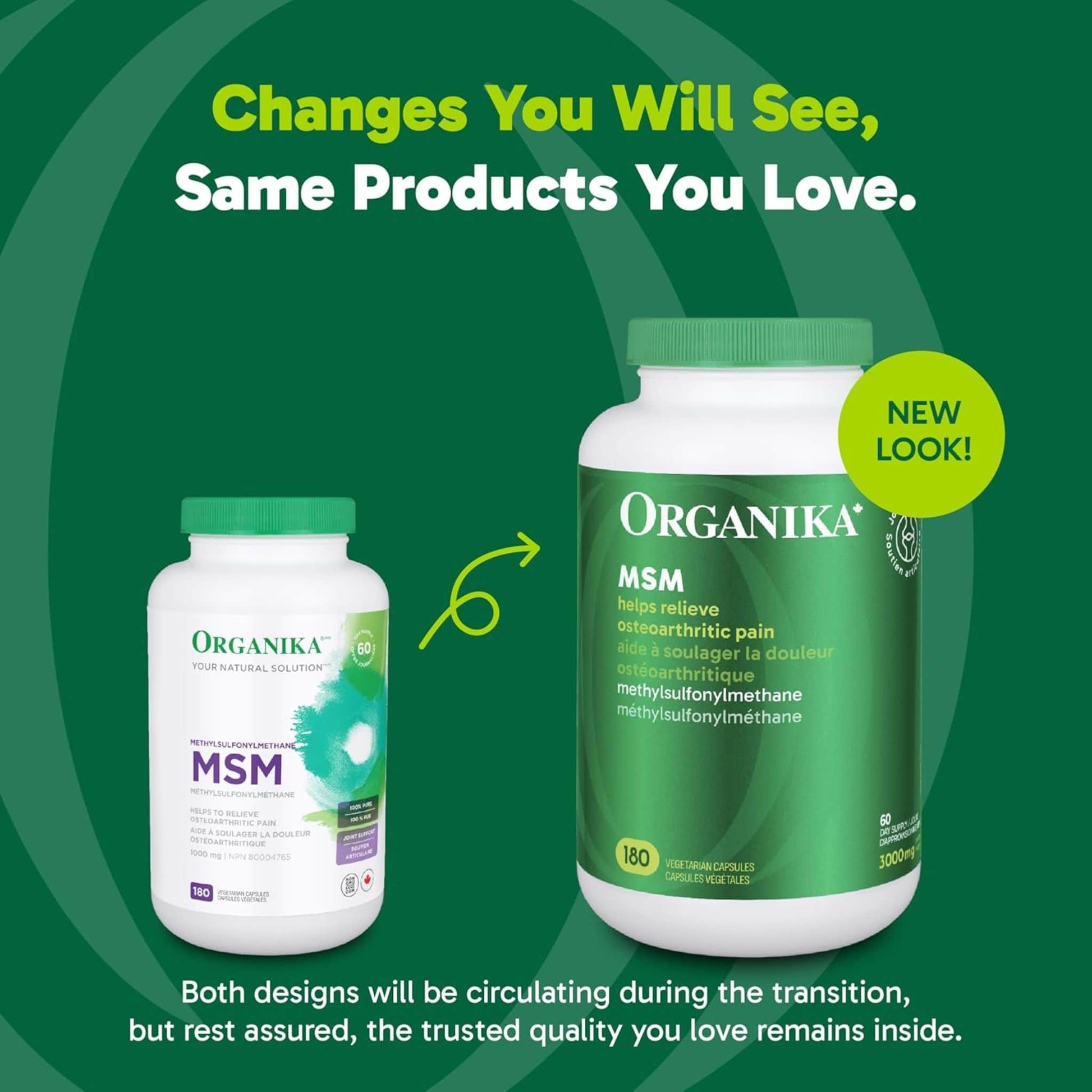 180 Vegetarian Capsules | Organika MSM (methylsulfonylmethane)