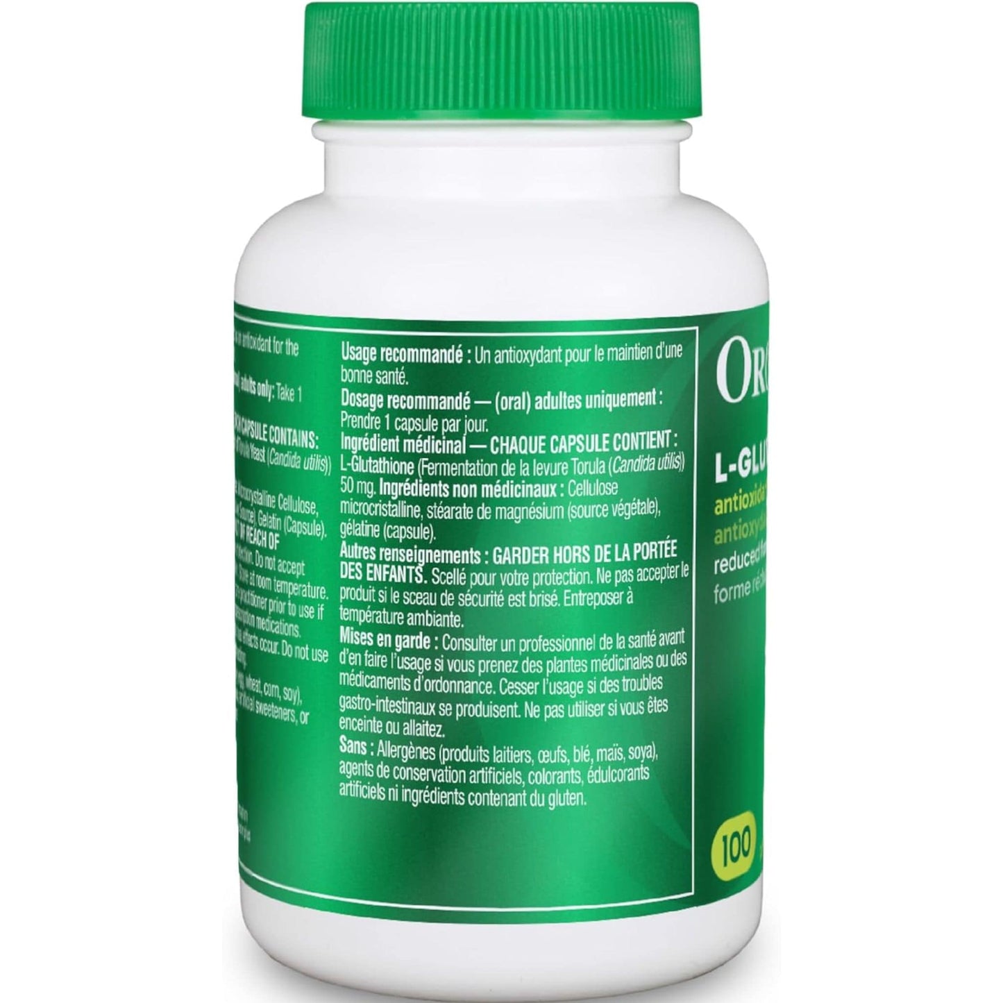 100 Capsules | Organika L-Glutathione