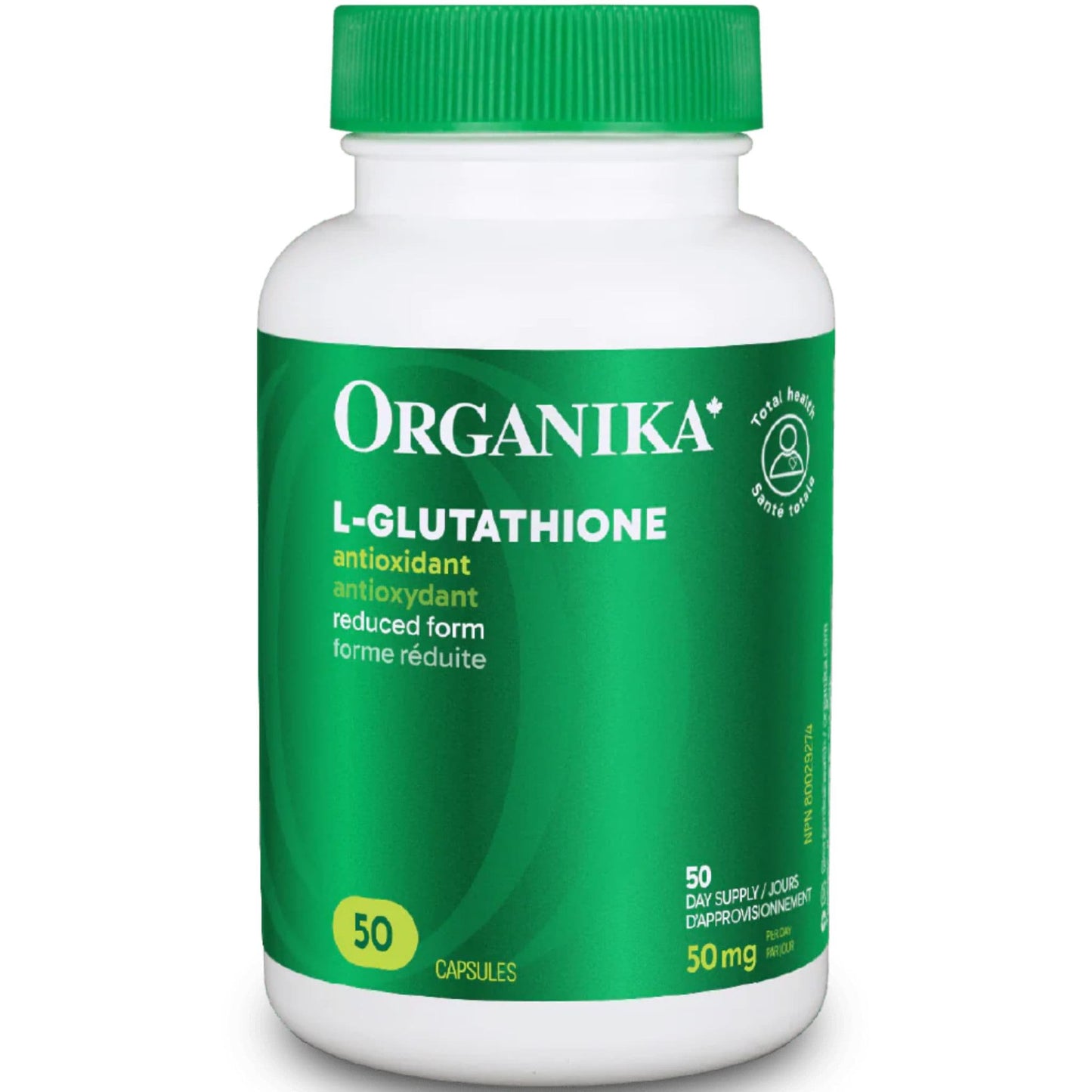 50 Capsules | Organika L-Glutathione